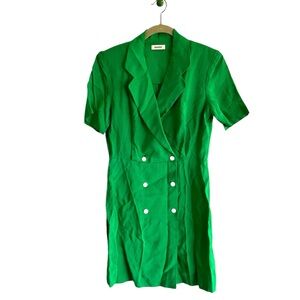 Sandro Maissane Double Breasted Green Linen Dress 38